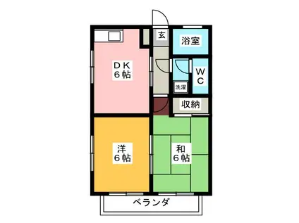 コヤノハイツ(2DK/2階)の間取り写真