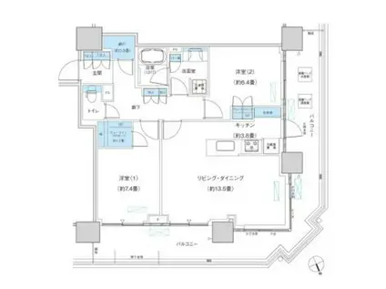 パークシティ柏の葉キャンパス ザ・ゲートタワー ウエスト(2LDK/31階)の間取り写真