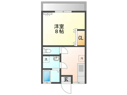 ユニオンレストI(1K/2階)の間取り写真