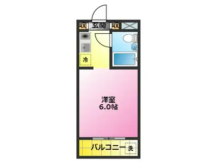 スカイコート元住吉第2(ワンルーム/2階)の間取り写真