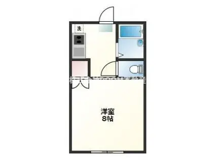 ガーデンTNI・II(1K/1階)の間取り写真