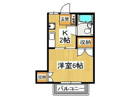 プレイル西船(1K/1階)の間取り写真