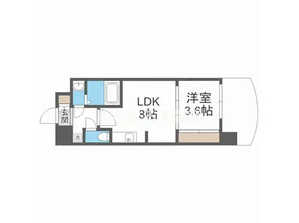 セレニテ北久宝寺(1LDK/3階)の間取り写真