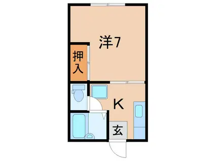 カーサビアンカ(1K/1階)の間取り写真