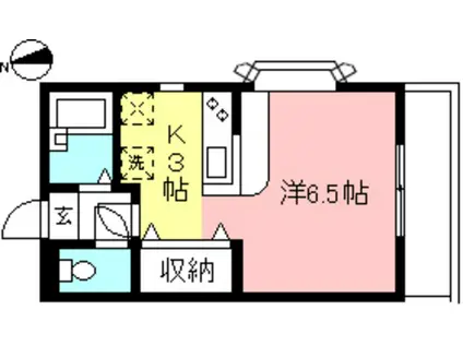 レーベン(1K/2階)の間取り写真