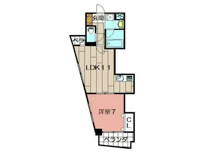 KSK嵐山コアビル(1LDK/4階)の間取り写真