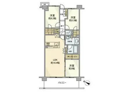 オハナ中浦和(3LDK/3階)の間取り写真