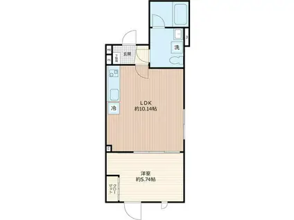 STRIPES用賀II(1LDK/2階)の間取り写真