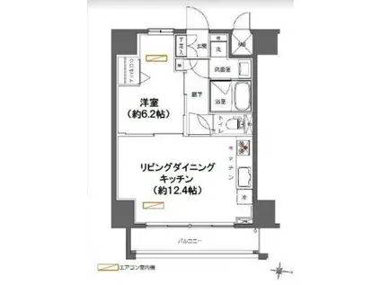 ライジングプレイス浅草ノース(1LDK/7階)の間取り写真