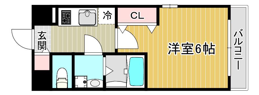 エスリードレジデンス大阪福島フロント(1K/10階)の間取り写真