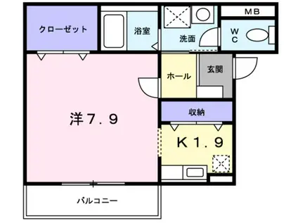 メゾングローブ(ワンルーム/2階)の間取り写真