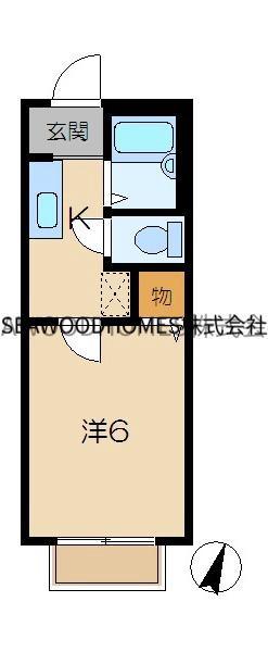 グレイスヒル追浜(1K/2階)の間取り写真