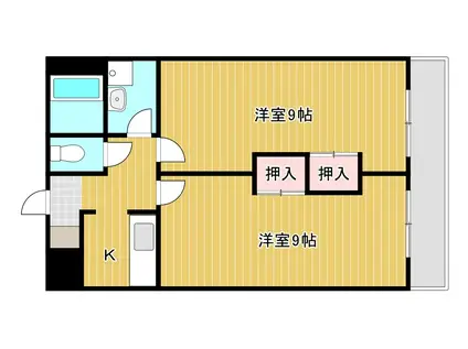 ビューテラスTAKASU(2K/3階)の間取り写真