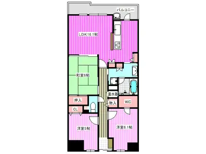 イングス法貴寺(3LDK/1階)の間取り写真