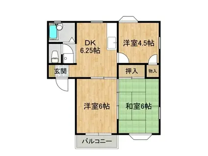 アネックスMIII(3DK/2階)の間取り写真