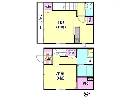 メゾン シラト(1LDK/1階)の間取り写真