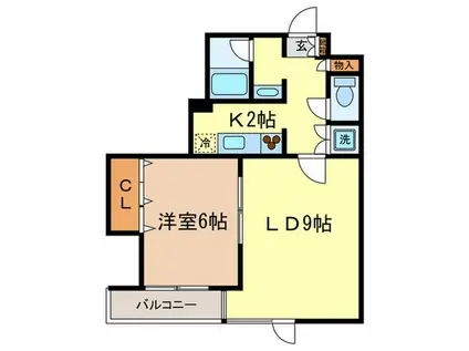 クラウン西ヶ原(1LDK/3階)の間取り写真