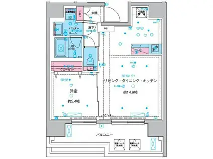 GENOVIA本所吾妻橋III ジェノヴィア本所吾妻橋III(1LDK/11階)の間取り写真