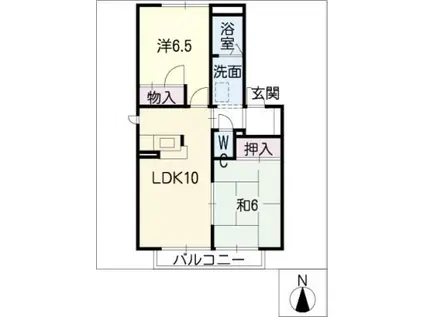 赤坂ヒルズ(2LDK/1階)の間取り写真