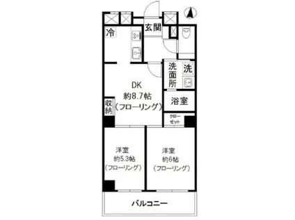 クリダイマンション(2DK/3階)の間取り写真