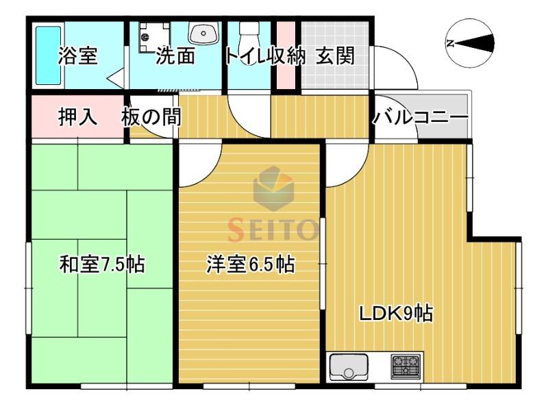 柴原ロコハイツ(2DK/2階)の間取り写真