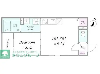 KASHIWA STREAM(1LDK/1階)の間取り写真