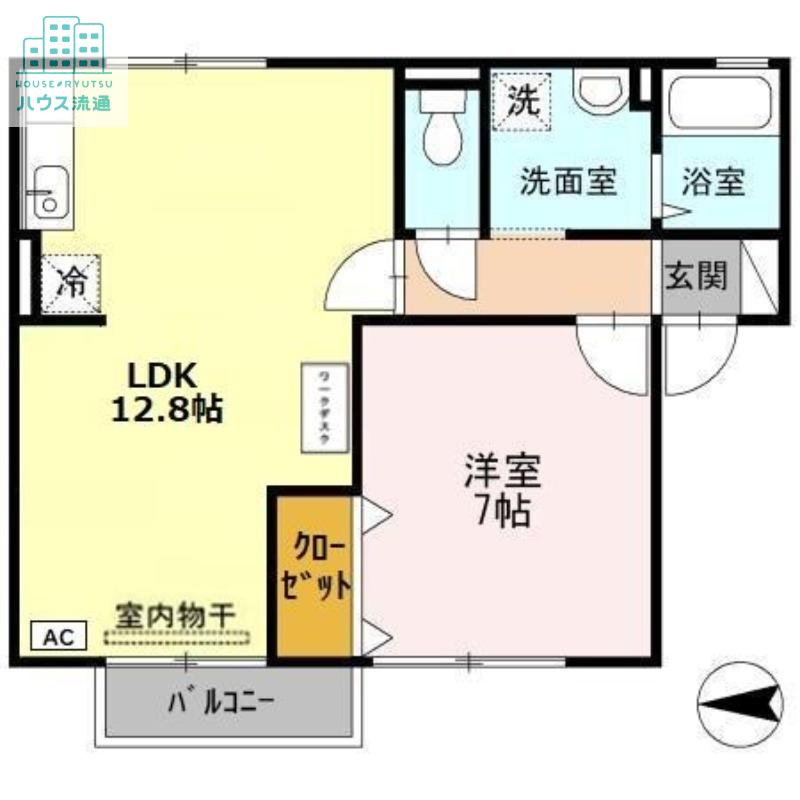 フォレスト久山B(2DK/2階)の間取り写真