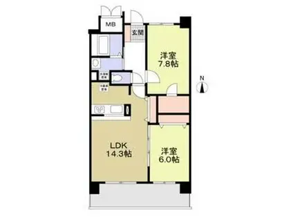 フィール清船(2LDK/10階)の間取り写真