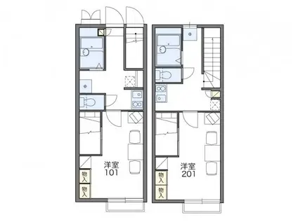 レオパレスクレール(1K/1階)の間取り写真