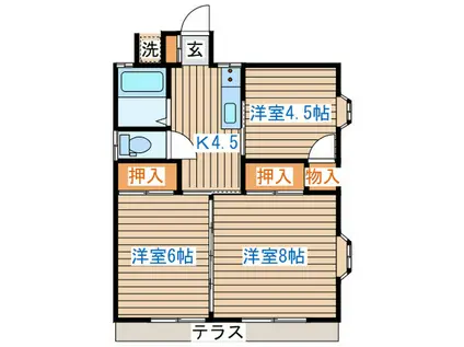 鈴木アパート(3K/1階)の間取り写真