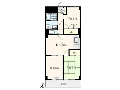 ファミール101(3DK/1階)の間取り写真