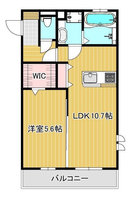 OTTS HIRO III A(1LDK/1階)の間取り写真