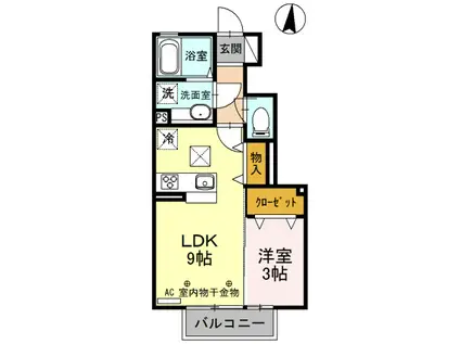 D-ROOM アオーラ泉 B105(1LDK/1階)の間取り写真