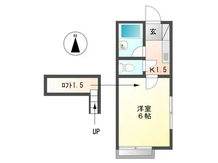 マリオ島崎(1K/2階)の間取り写真