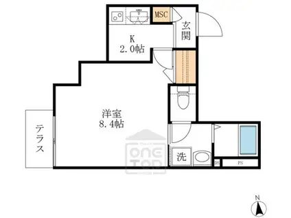 ベル リュミエール(1K/1階)の間取り写真