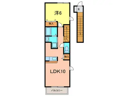 エマーブルK(1LDK/2階)の間取り写真