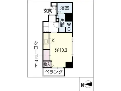 サンステージ桜山(1K/2階)の間取り写真