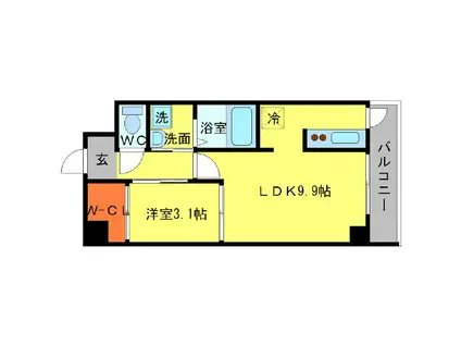 STEP UP COURT(1LDK/4階)の間取り写真