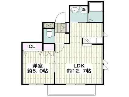 キューブメゾン(1LDK/2階)の間取り写真
