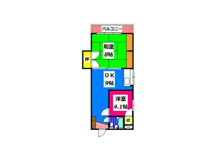 湛ビル(2DK/4階)の間取り写真