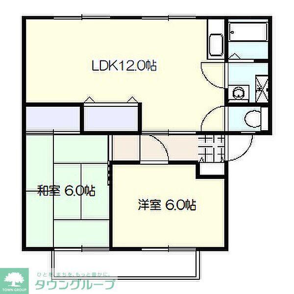 プラザ樹苑B(2LDK/2階)の間取り写真