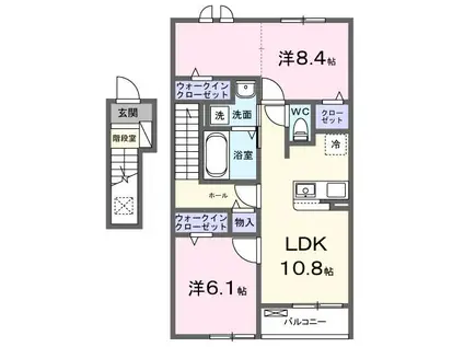 コホラパレス(2LDK/2階)の間取り写真