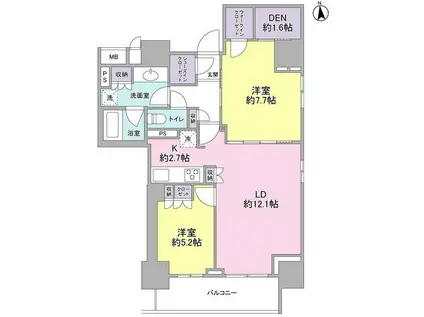 スタイリオ品川中延(2LDK/5階)の間取り写真
