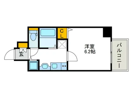 プレサンス難波幸町(1K/8階)の間取り写真