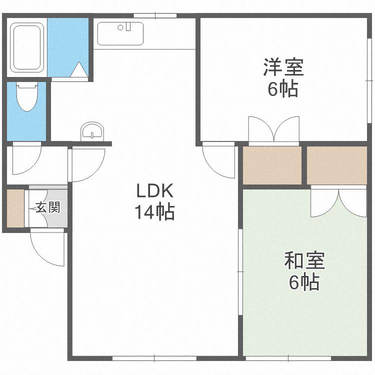 ハウスチクバ(2LDK/2階)の間取り写真
