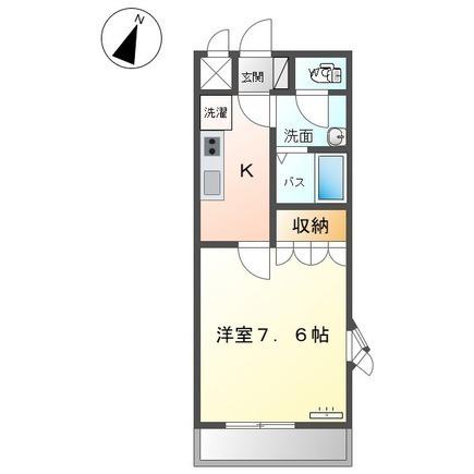 グランベルK(1K/2階)の間取り写真