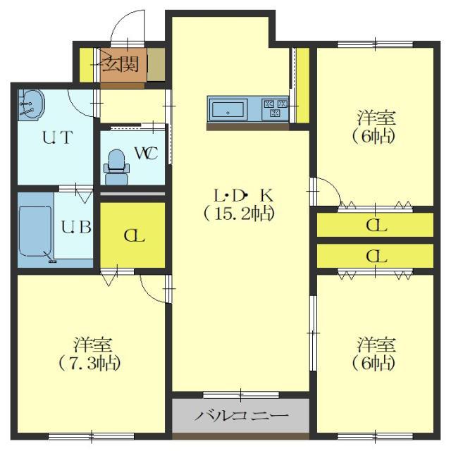 クレールマンション杉並(3LDK/2階)の間取り写真