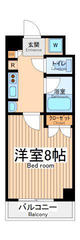 エヌフラッツ町田(1K/4階)の間取り写真