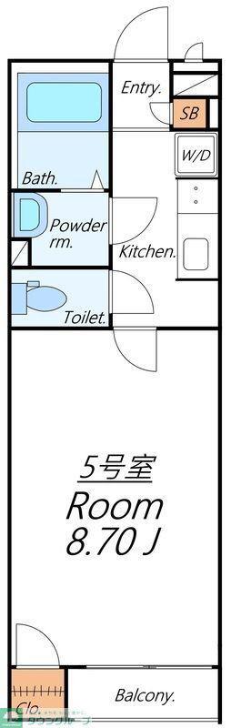 SOLANA草加(1K/2階)の間取り写真