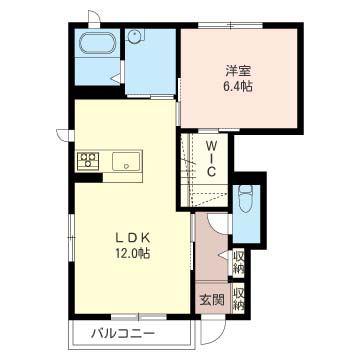 メゾン・ラルジュ E(1LDK/1階)の間取り写真